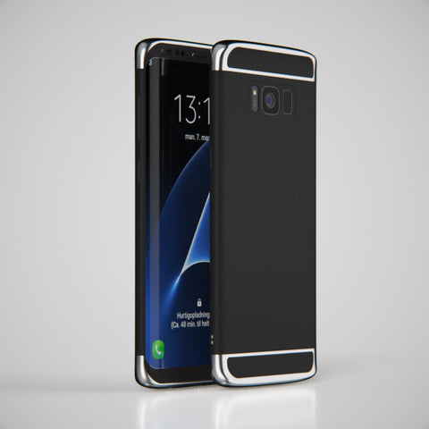 Galaxy S8 Plus Schwarz Hülle mit silbernen Bügeln