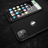 Apple iPhone 12 360 Grad Schutz Schwarze Hülle
